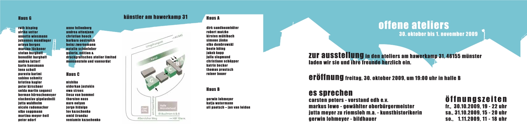 Flyer Offene Ateliers am Hawerkamp 2009